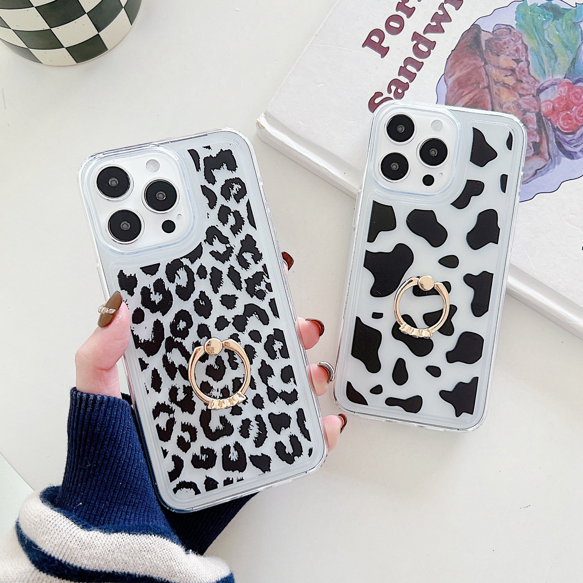 For iPhone 15 Pro Case Pattern TPU Airbag Phone Cover Ring Holder Kickstand For iPhone 15 Pro Case Pattern TPU Airbag Phone Cover Ring Holder Kickstand